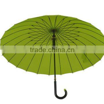 25 inch 24K solid color umbrella with hook handle