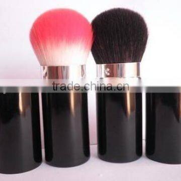 Black metal handle soft hair foundation brush retractable makeup brush