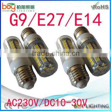 Boy brand 10-30v DC E14/E27/G9 base with cover 5w corn g9 cob led lamp