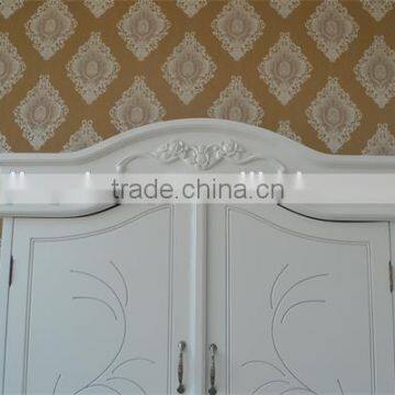 French Style Modern Bedroom Furniture Oak Wood Wardrobe With Two Door photo-3