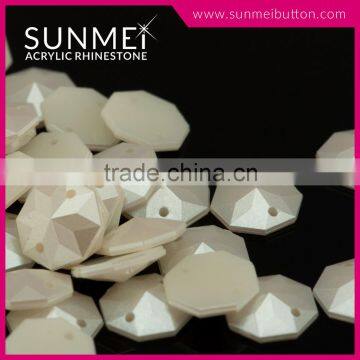 Dayable Octagon Shaped Decorative Acrylic Plastic Pearl Rhinestones in Bulk