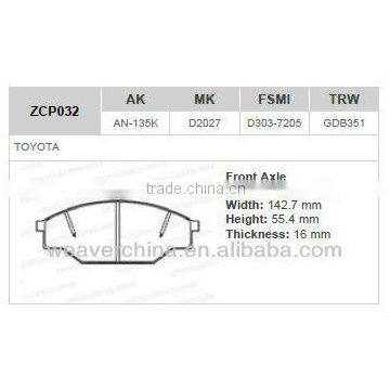 brake pads for TOYOTA