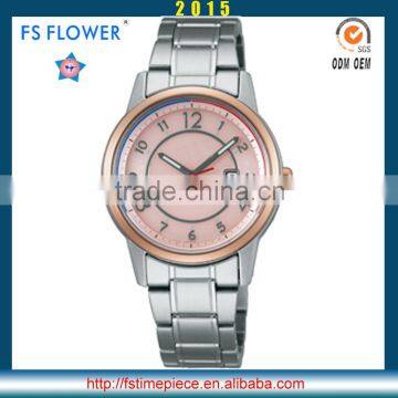 FS FLOWER - 3atm Water Resistant Stainless Steel Watch Case Solid Band