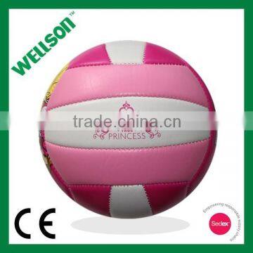 Machine sewn soft pink volleyball