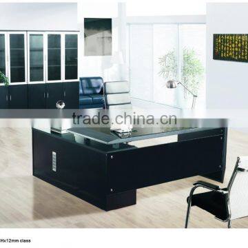 2016 durable office tempered glass office table for manager or boss