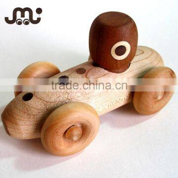 Deluxe unfinished wooden baby toy car,smooth soft wooden car