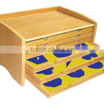 Montessori geometric educational material geometric cabinet with 35 insets