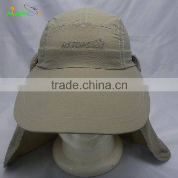 cheap promotional outdoor hiking curved baseball cap big brim with cloak