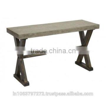 Concrete Console Table with Concrete Finish Top