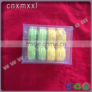 8 pcs clear plastic macaron box printed with PET inner trays food industrial use and grade plastic type 5 macaron