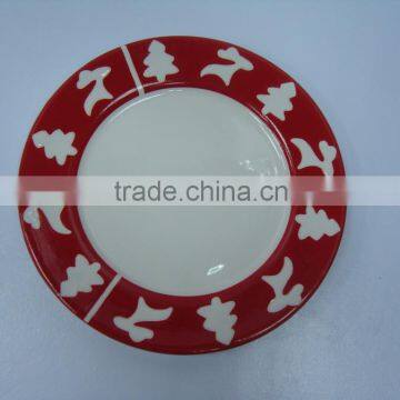 CHRISTMAS DESIGN CERAMIC STONEWARE DESSERT SET