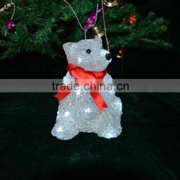 Battery operated Acrylic Bear lighting button white LED Christmas lights indoor use outdoor rotating christmas lights