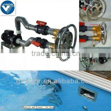Swimming pool counterflow jet swim