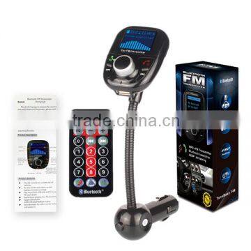 car bluetooth fm transmitter with LCD screen and Remote control bluetooth car kit