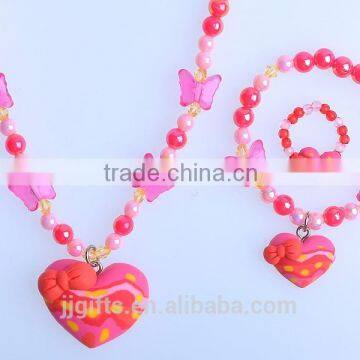 2016 New Design Polymer style Clay Gifts For 2 Years Old Girls Jewelry Beaded Necklace Heart Bracelet