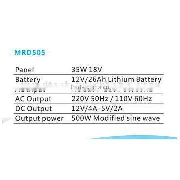 Portable Solar System With 500W Inverter, 35W Panel, 4 LED Bulbs for Indoor and Outdoor Lighting photo-3