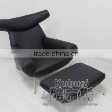 Alibaba trade assurance hotsell ginuine leather Hans. J Wegner OX Chair ox lounge chair with ottoman