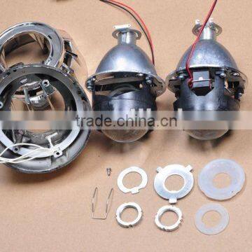 2012 hot sale!! double halo bi xenon projector lens kit h4,h1 bulb,2.5inches lens
