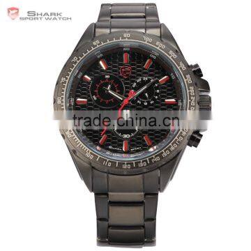 Shark Sport Stainless Steel Back Date Day 24 Hours Display Chronograph Men Oversized Case Writs Watch