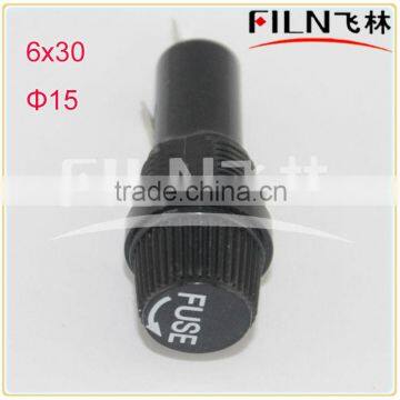 R3-13 6*30 black ceramic fuse holder 15mm install hole