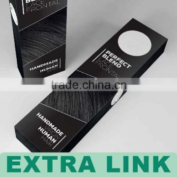 Wholesale Cheap Black Recycled Hair Extension Packaging Paper Cards Boxes With Window