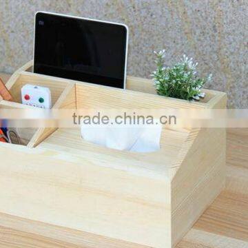 display storage box with wood tissue boxes