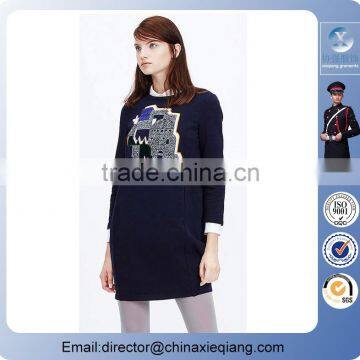 2016 Fashion Ladies Embroidered Long Dress Women Winter Dress