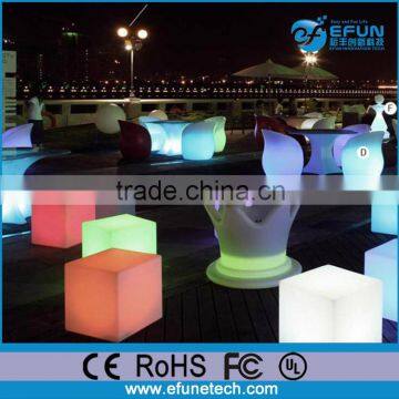 Illuminated Cube Table and Seat Furniture,outdoor Led Plastic Party Chair photo-2