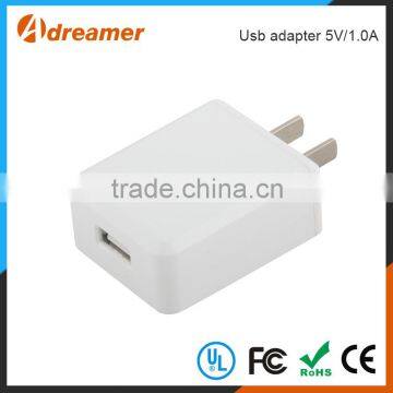 Wholesale power adapter 5V 1A micro USB charger adapter for travelling