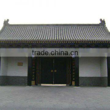 Buddhist Temple traditional Chinese clay roof unglazed tiles