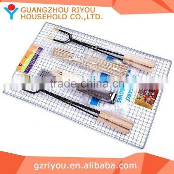 wholesale outdoor design snap on bbq tool with fork tong bamboo stick