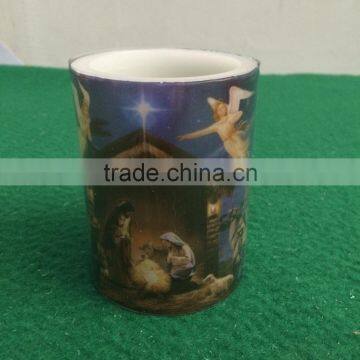 Flameless Led Candles Christmas Printing Led Pillar Real Wax Candles Christmas Led Candles photo-2