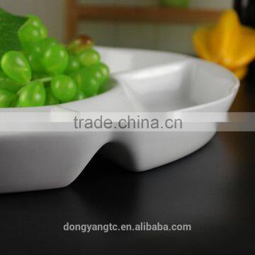 Factory Direct Wholesale White Glazed Ceramic Section Plates photo-2