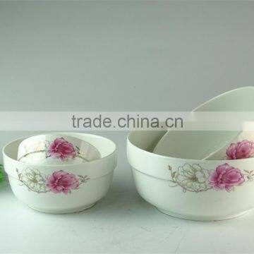 Chaozhou Supplier Stocked Wholesale 4 Inch White Ceramic Bowls With Flower Decal Household Bowls photo-2
