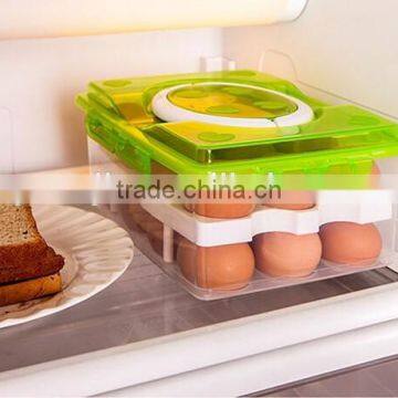 Small Order Portable Two Layers 24 Lattices Plastic Egg Storage Box photo-6