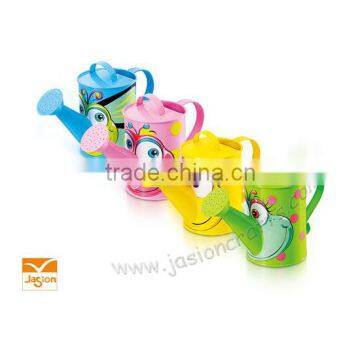 Metal watering can with cute pattern