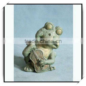 Bronze resin animal decoration music frog playing a guitar