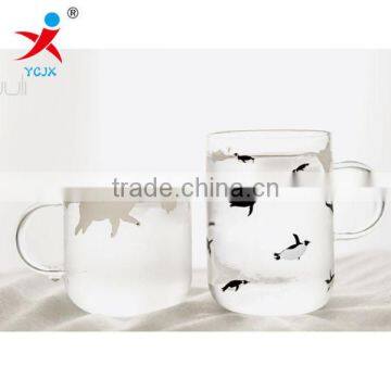 drinkware wholesale/clear large cylinder tableware/hanging ,recycled,wide moutu glass teapots with mouth blown