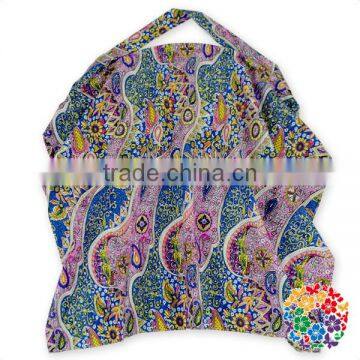 Fashion Navy Blue Floral Oversize Nursing Cover With a Bag - Breastfeeding Cover With a Bag - New Mom Gift photo-3