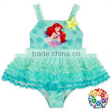 Wholesale Kid One Pieces Swimsuit Custom Print Mermaid Aqua Girls Swimwear photo-5
