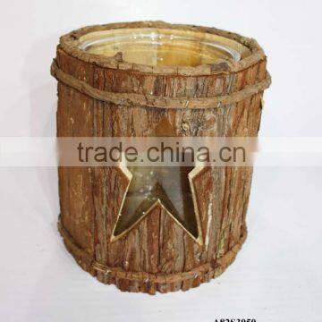 home decor wood lantern with star hole