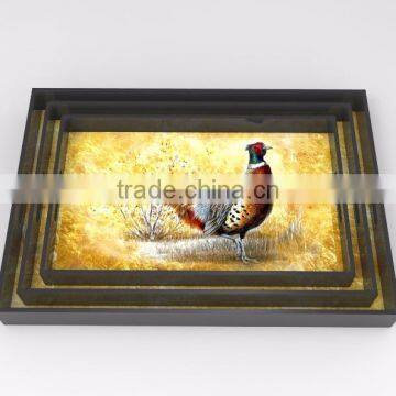 Rectangular lacquer tray with many patterns, made in Vietnam