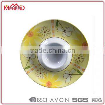 Dinner Used Melamine Chip Dishes, 13" Coloured Snack Plate photo-2