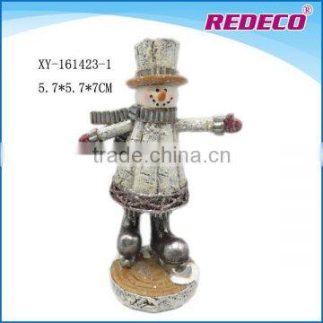 Wholesale Hand Printed Resin Chirstmas Snowman Figurines