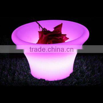 cheap plastic outdoor rechargeable led luminous flower pots