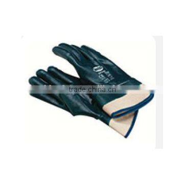 DDSAFETY Bule Color Industrial Knit Cotton Jersey Nitrile Coated Glove With Safety Cuff photo-4