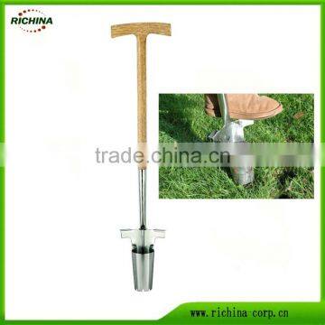 Long Wodd Hande Bulb Planter, FSC ash wood handle, mirror polished head