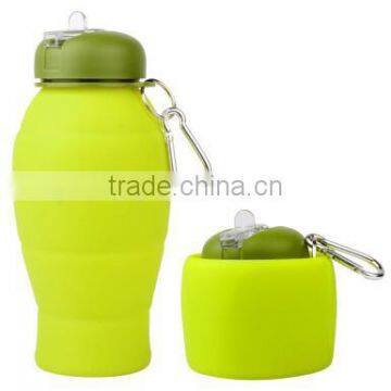 Factory hot sale silicone gym sports drink water bottle with straw