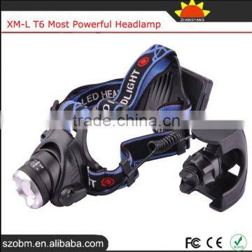 Zoom OEM XM-L T6 Led Head Torch Light Lamp Most Powerful Headlamp With Free Bicycle Clip photo-2