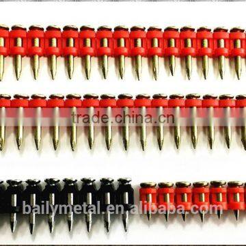 Factory Supply Cheap gas concrete pins nails Round Head Plastic Strip Nails